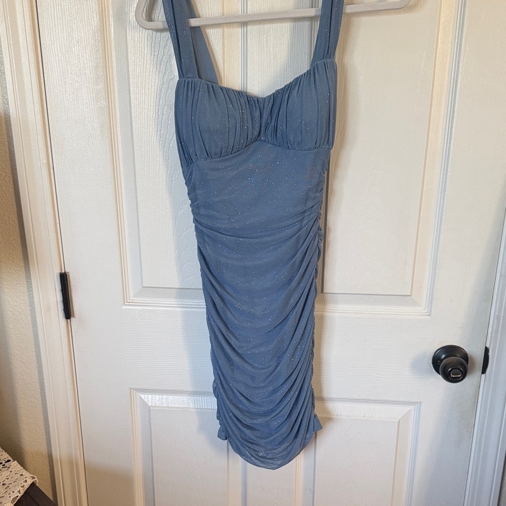 City Studio Sparkling Blue Mini Dress